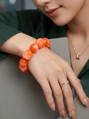 Vibrant Amber-Style Statement Bracelet